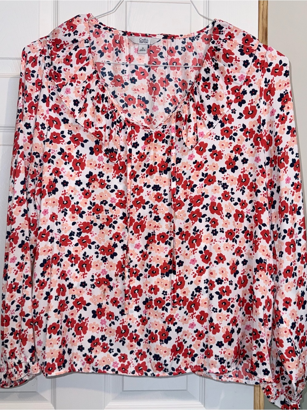 croft & barrow Pink Red Floral Blouse